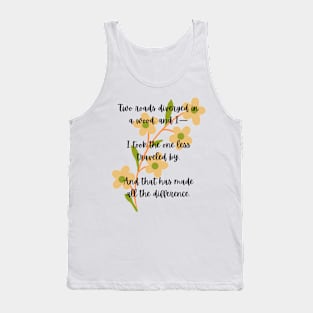 The Road not taken- Robert Frost Poem Tank Top